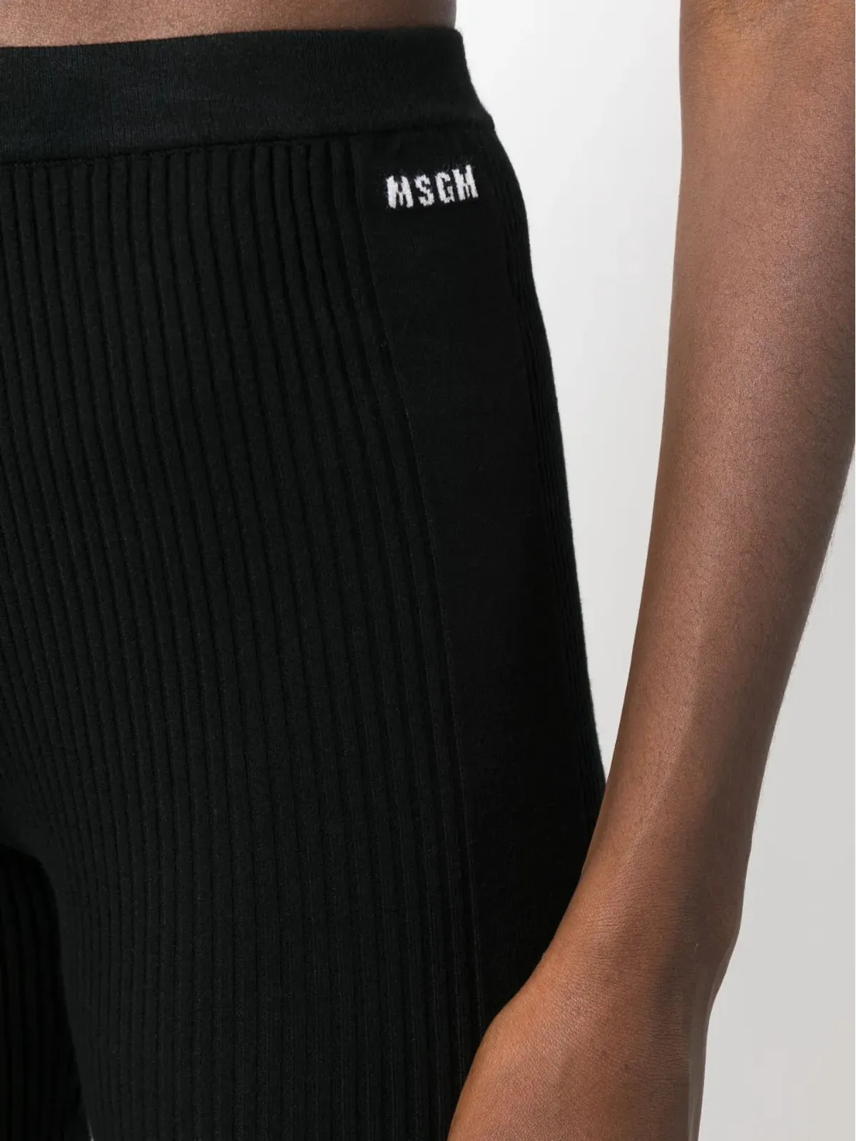 MSGM インターシャニット ロゴ ハイウエストパンツ - 画像5