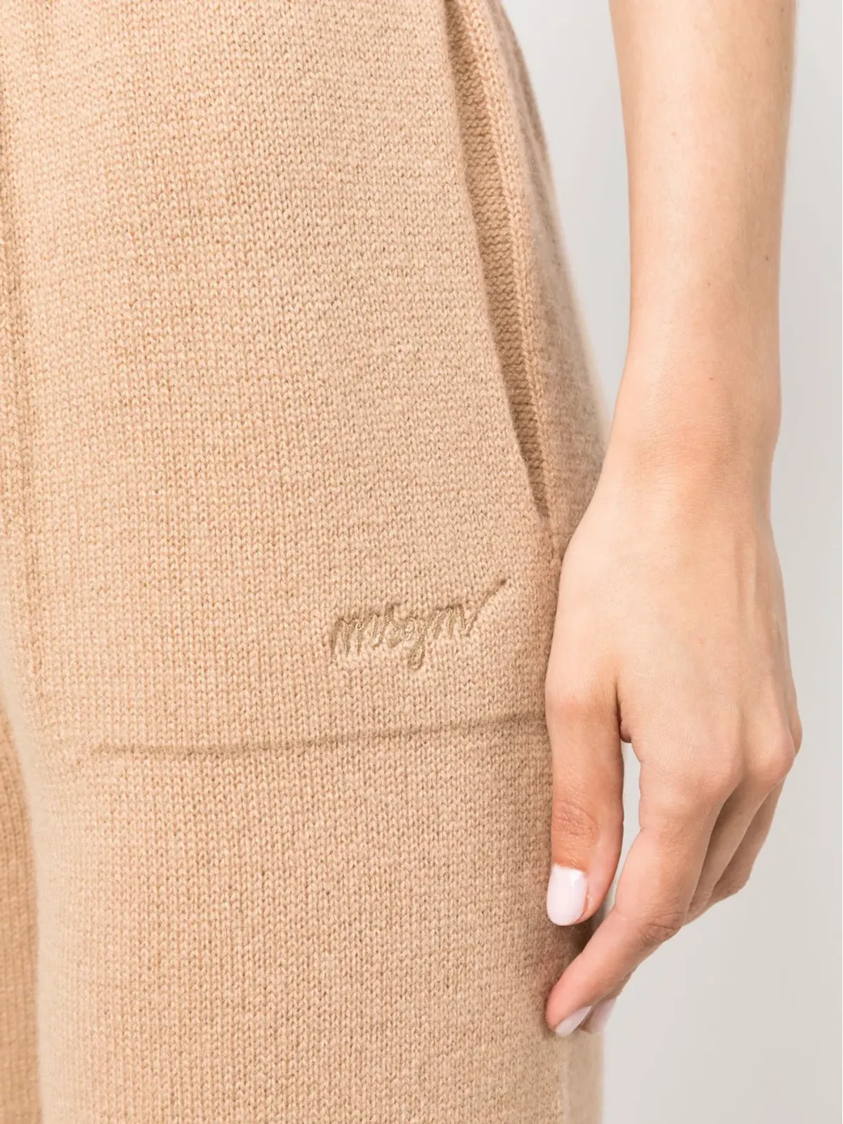 MSGM 刺繍ロゴ入りニットパンツ - 画像5