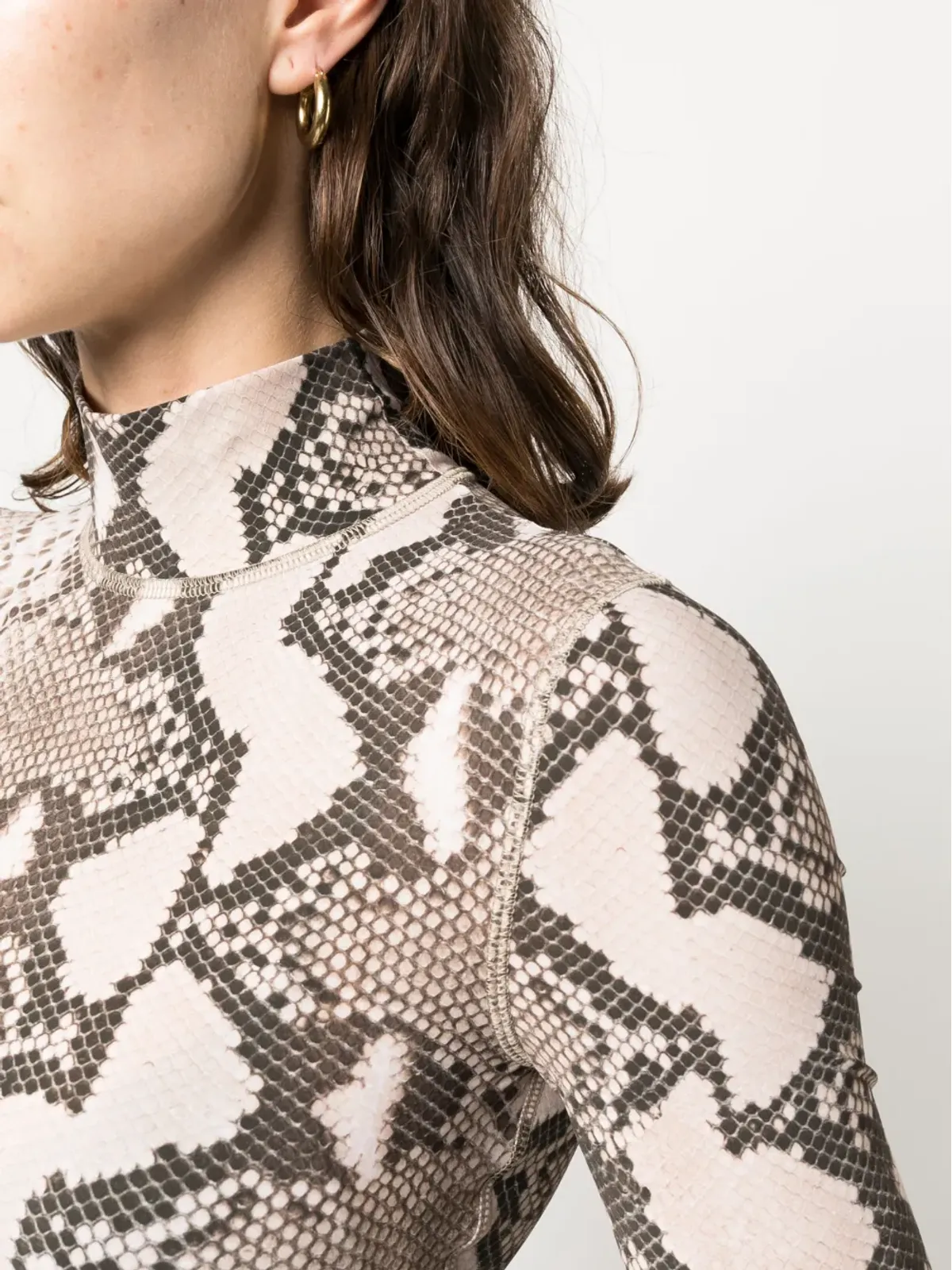Stella McCartney leopard-print high neck top - Brown - 画像5
