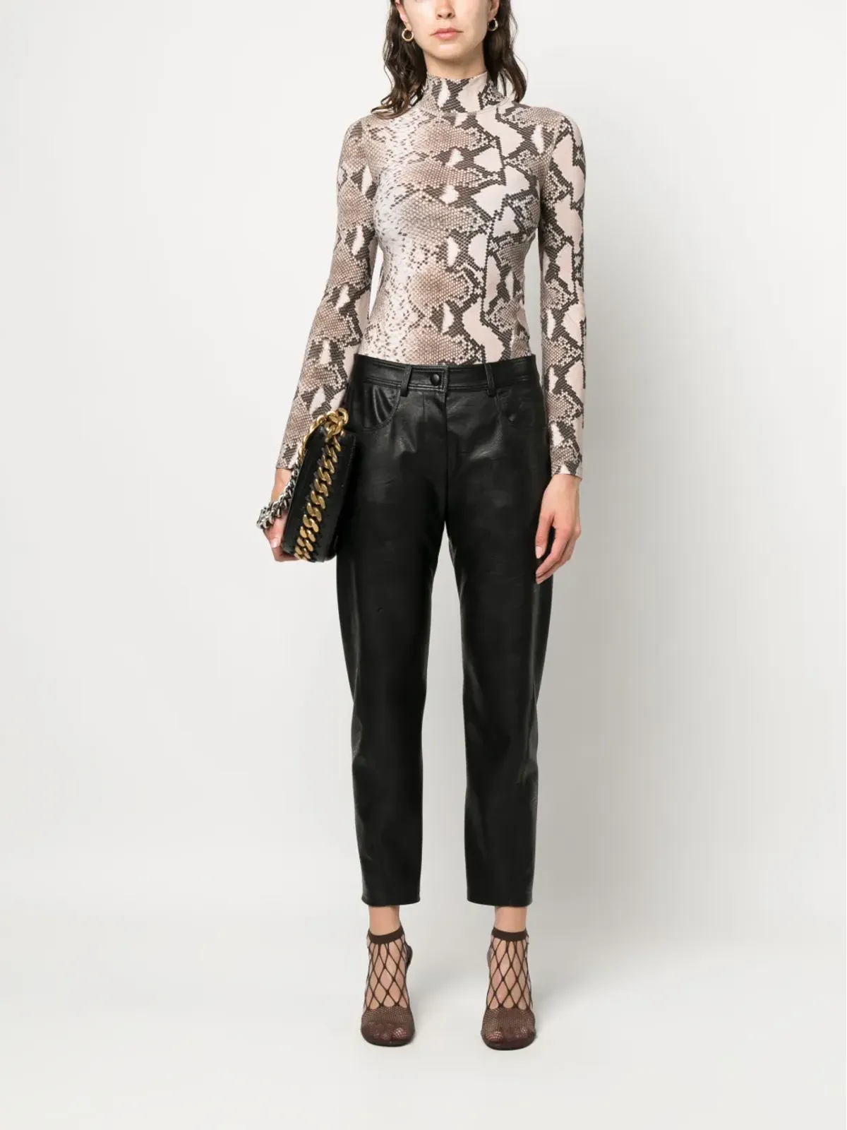 Stella McCartney leopard-print high neck top - Brown - 画像2
