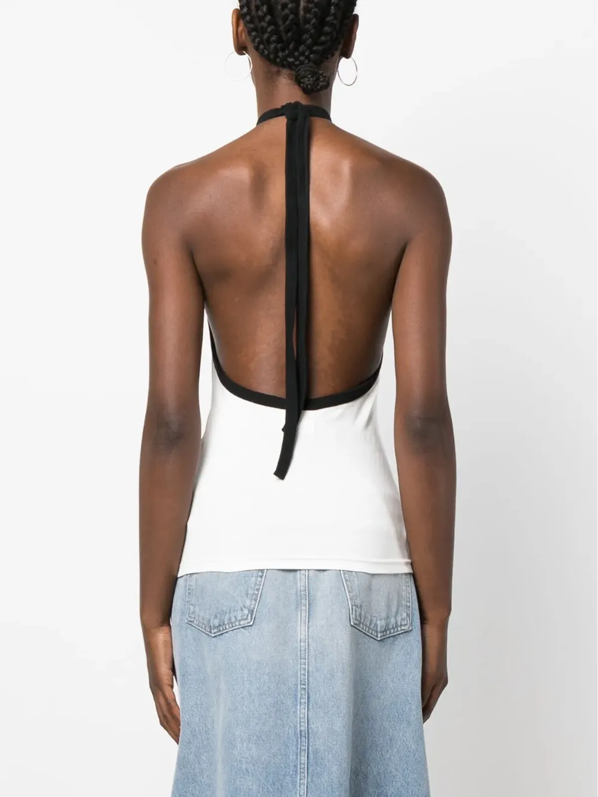 Courrèges エンブロイダーロゴ ホルターネックトップ - 画像4