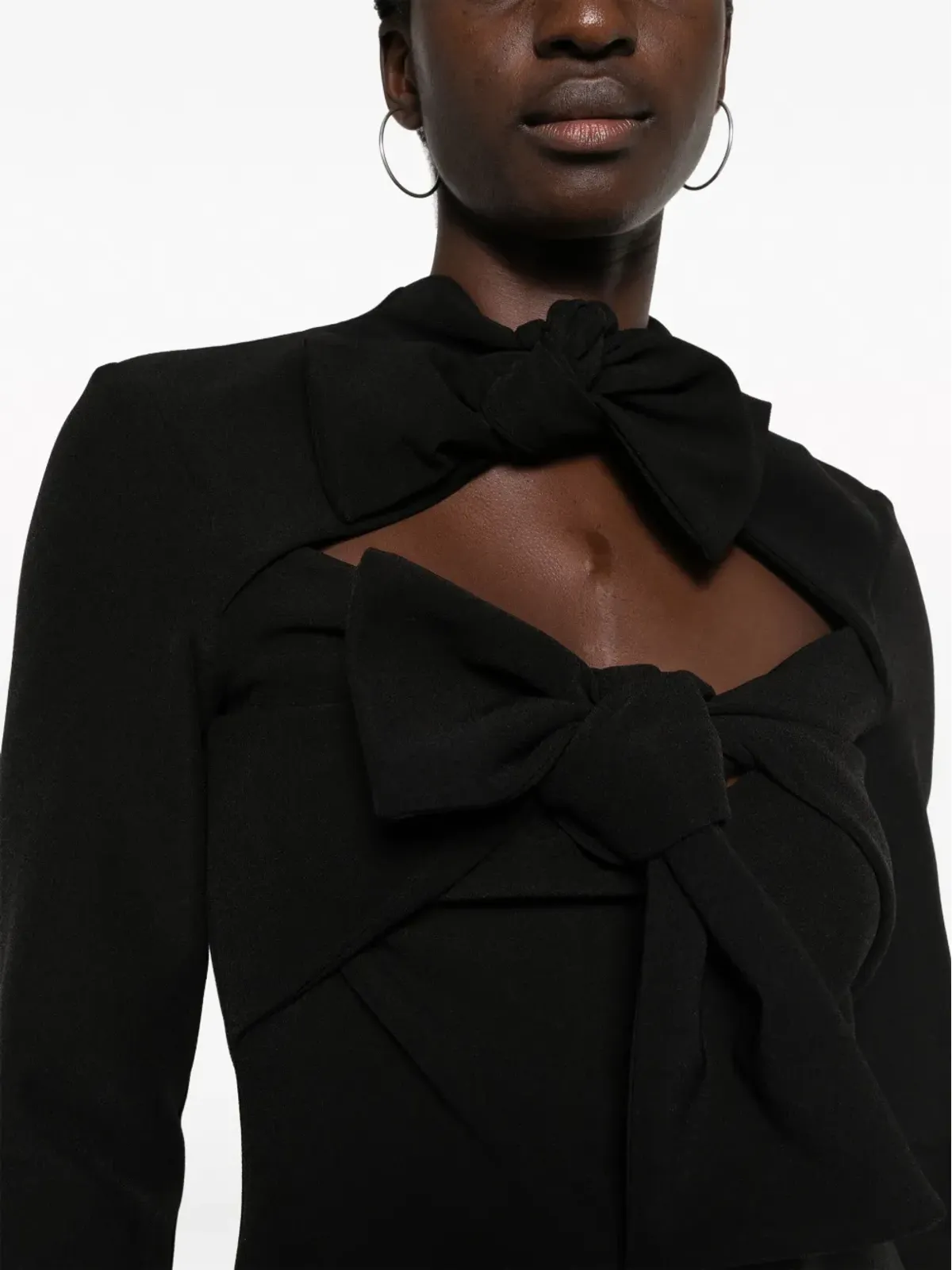 MSGM bow-detail long-sleeve top - Black - 画像5