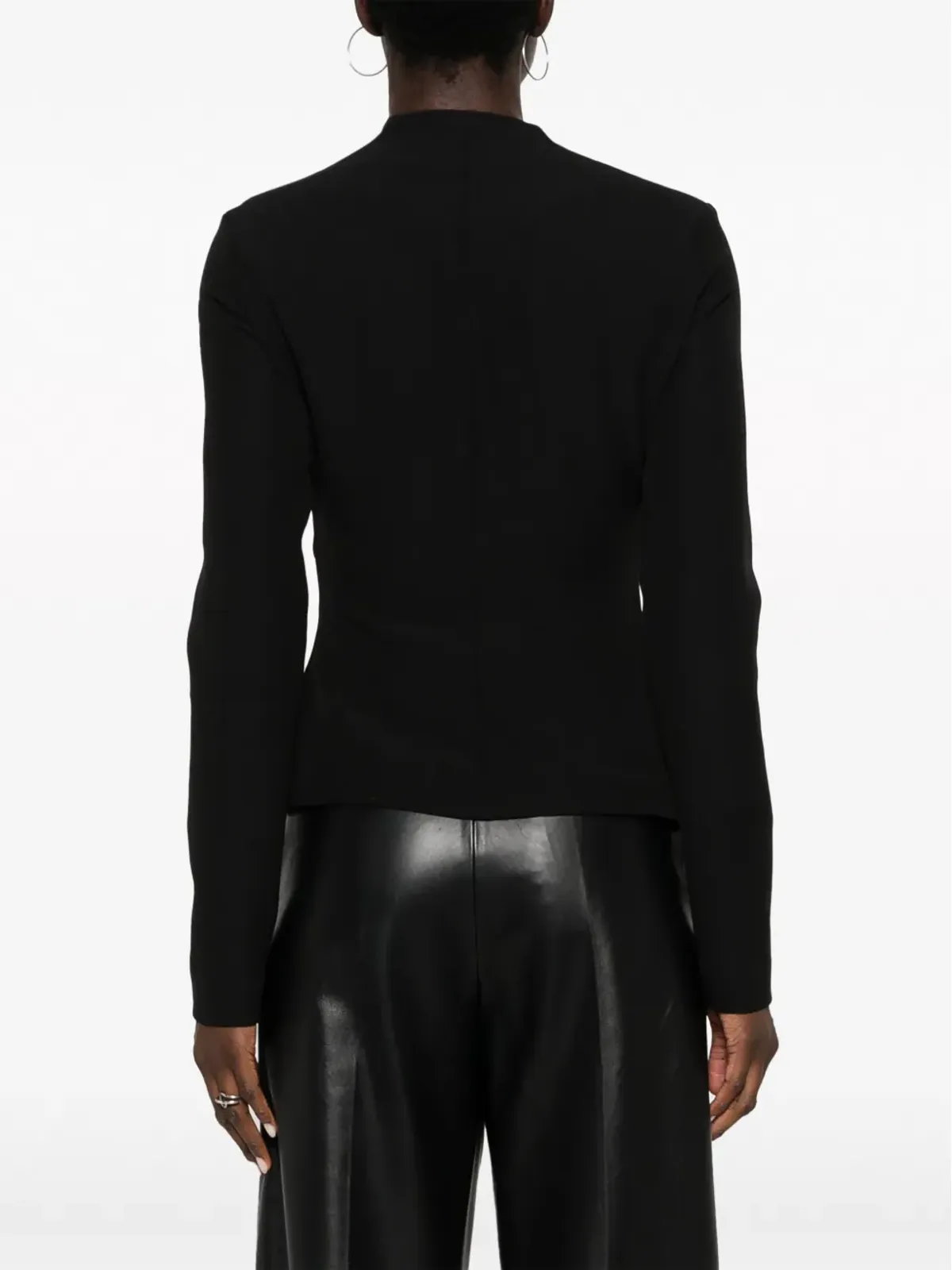 MSGM bow-detail long-sleeve top - Black - 画像4