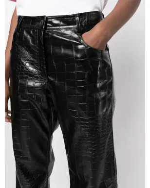 MSGM エンボス加工クロコダイル柄ストレートパンツ - サムネイル5