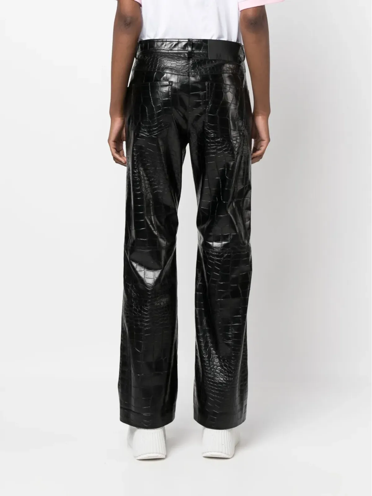 MSGM エンボス加工クロコダイル柄ストレートパンツ - 画像4