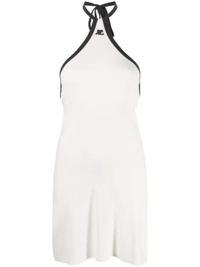 Courrèges Courrèges ロゴ刺繍コットンミニドレスの商品画像