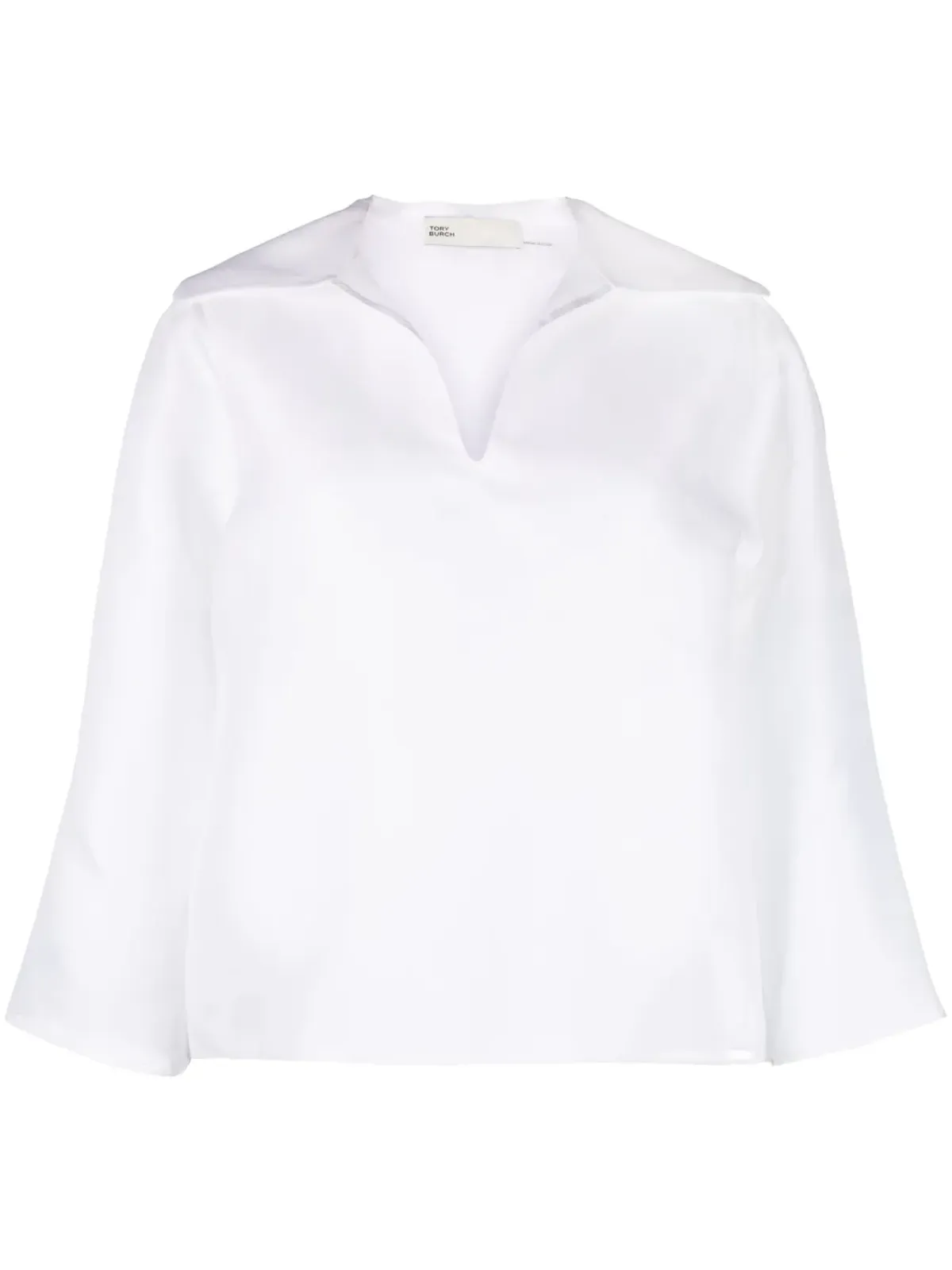 Tory Burch スプレッドカラー シルクシャツ - White - 画像1