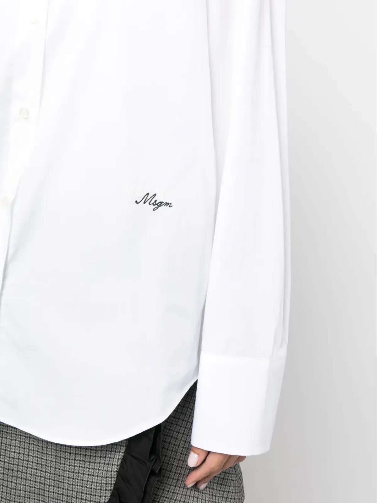 MSGM エンブロイダードロゴ コットン シャツ - 画像5