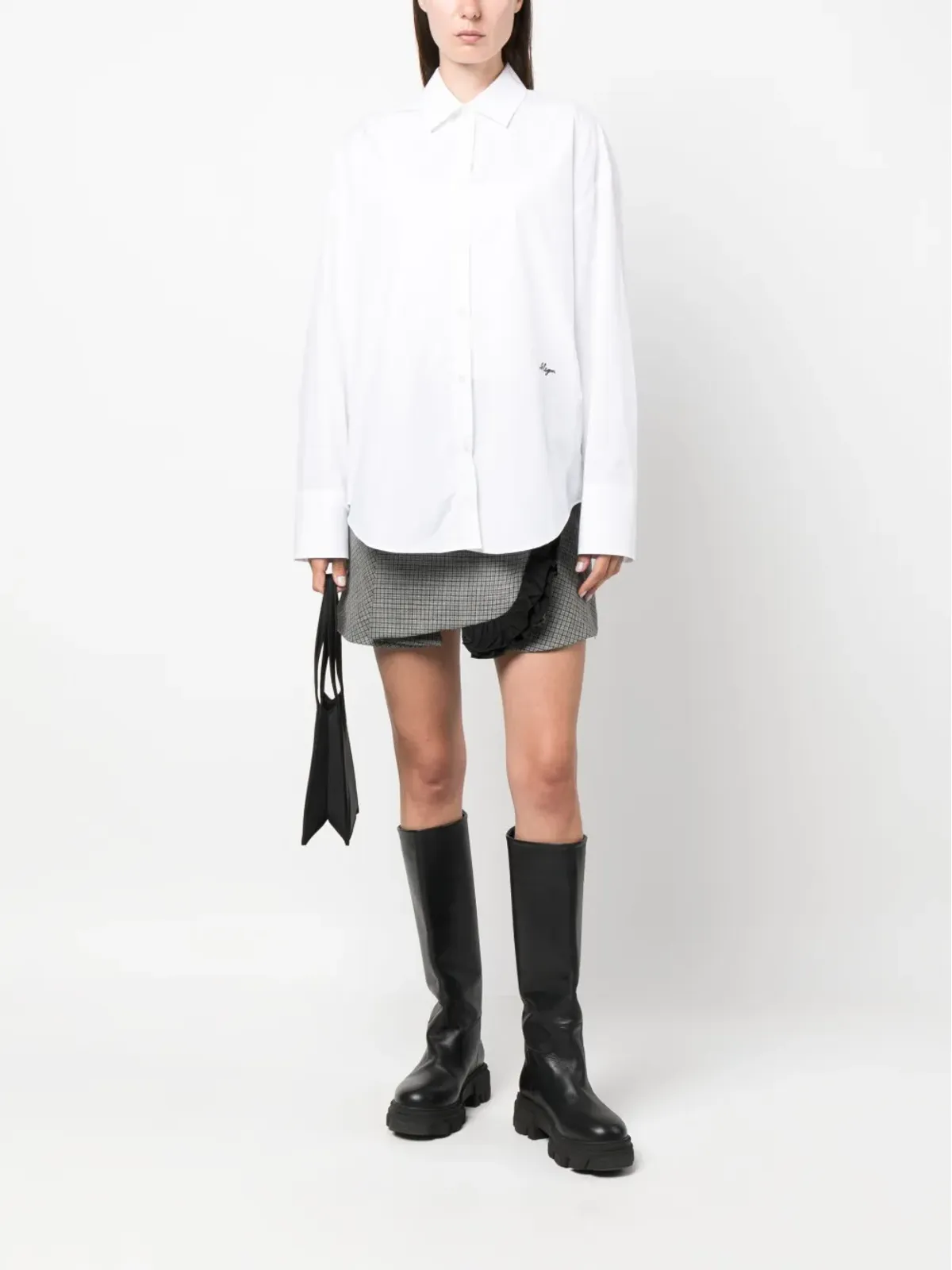 MSGM エンブロイダードロゴ コットン シャツ - 画像2