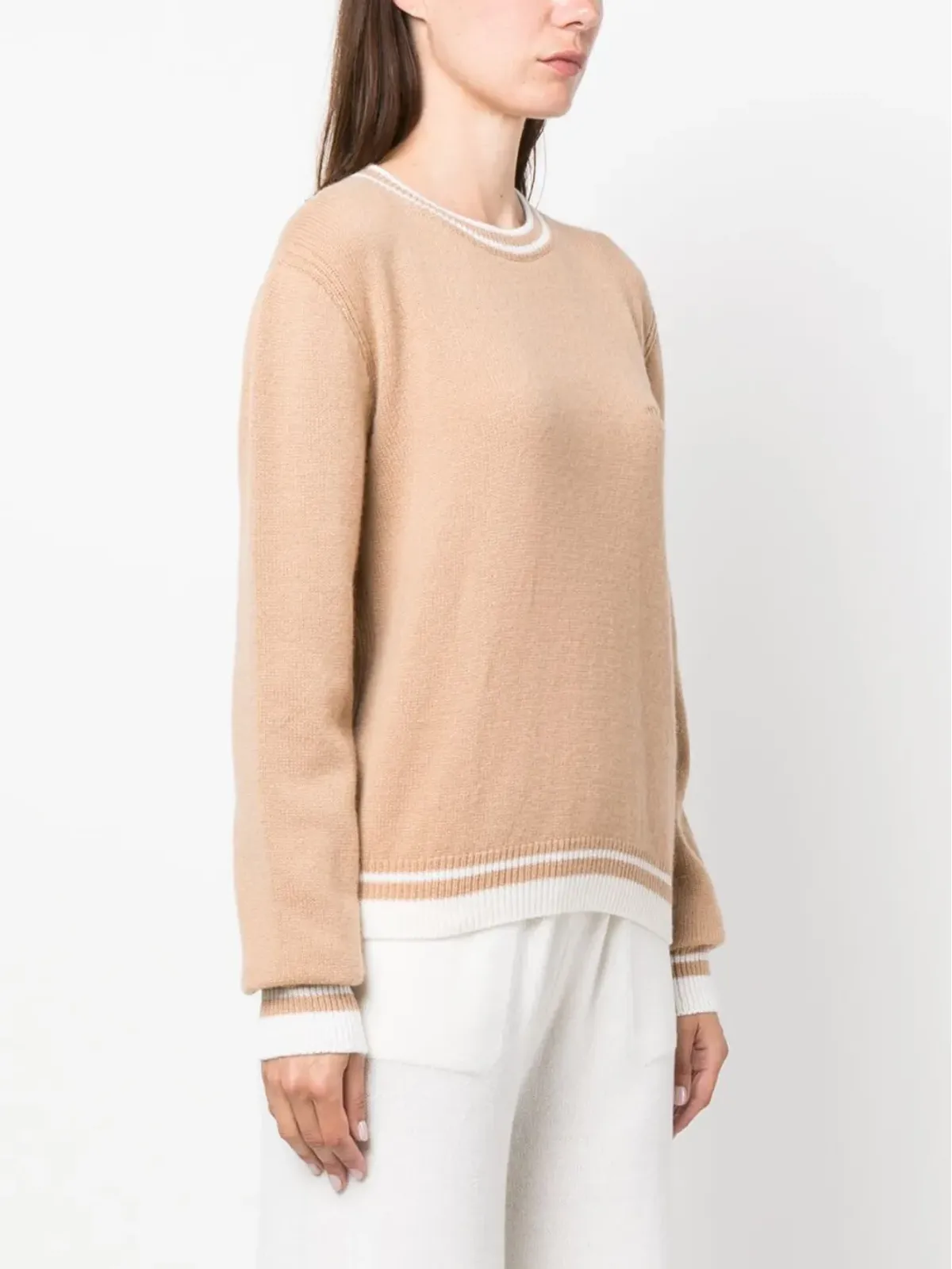 MSGM ロゴ刺繍入り丸首ニットセーター - 画像3
