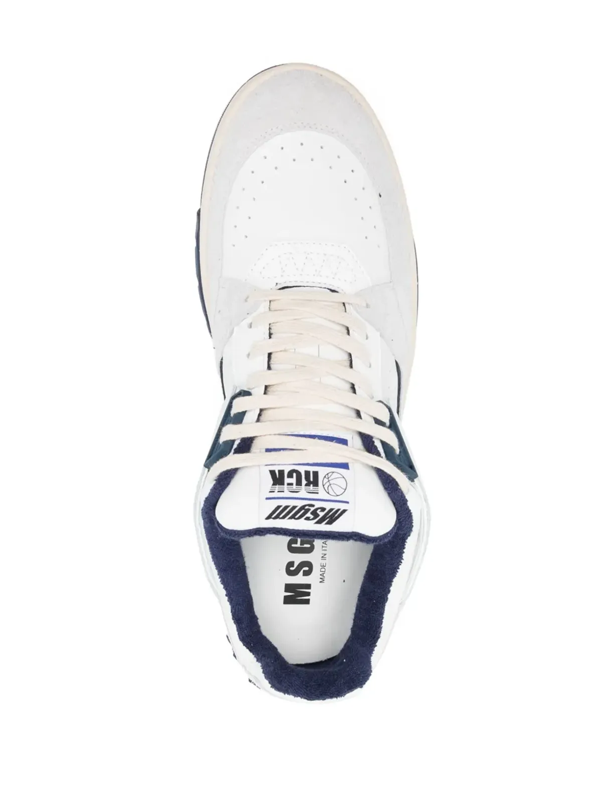 MSGM カラーブロック パネルド レザー スニーカー - ホワイト - 画像4