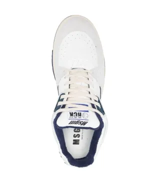 MSGM カラーブロック パネルド レザー スニーカー - ホワイト - サムネイル4