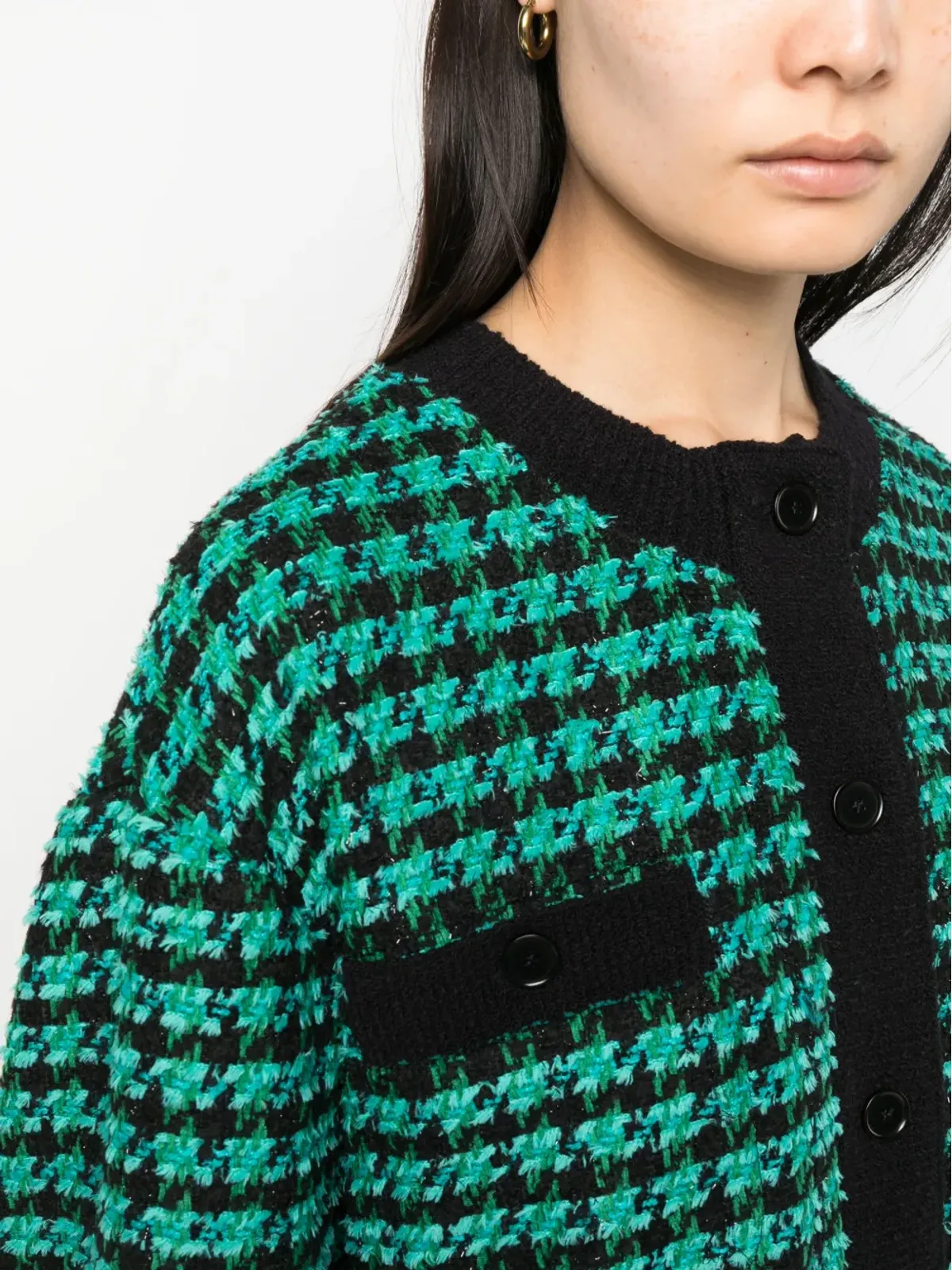 MSGM ハウンドトースト柄ツイード カーデコート - 画像5