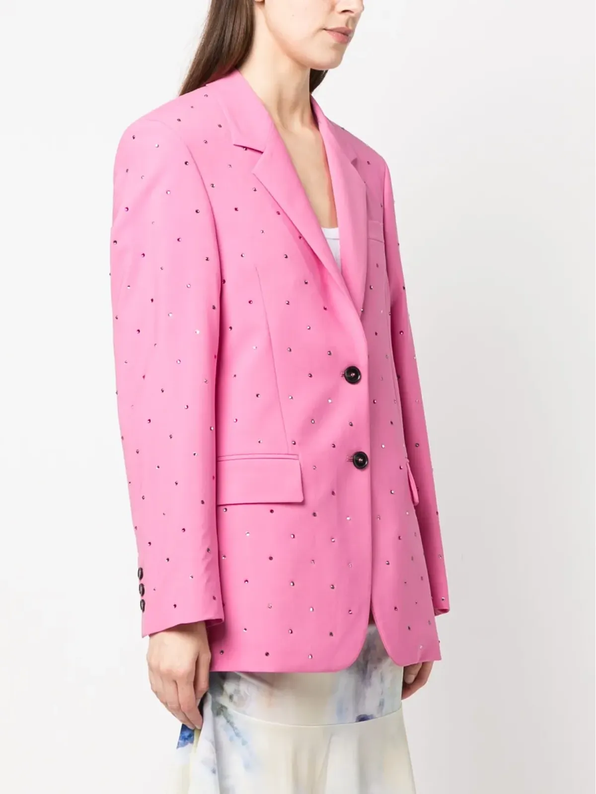 MSGM クリスタル装飾のシングルブレストブレザー - ピンク - 画像3