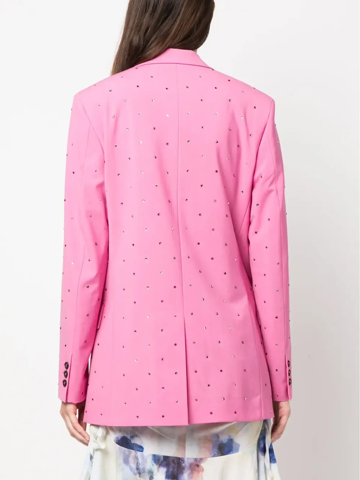 MSGM クリスタル装飾のシングルブレストブレザー - ピンク - 画像4