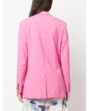 MSGM クリスタル装飾のシングルブレストブレザー - ピンク - サムネイル4