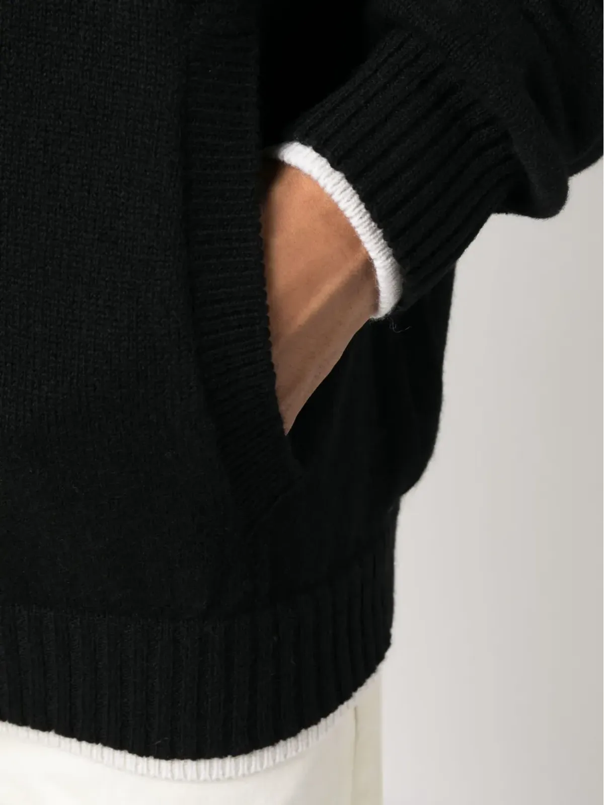 MSGM コントラストトリム ドローストリングフーディ - ブラック - 画像5