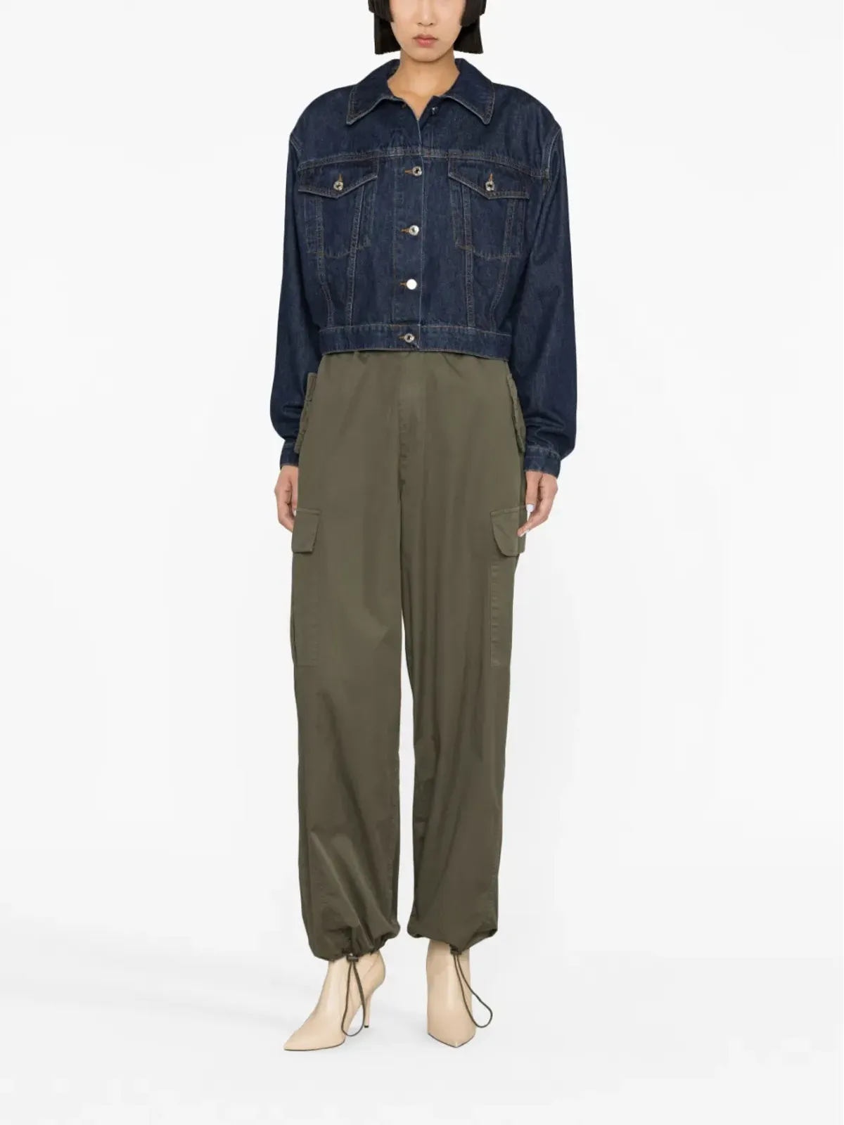 MSGM スプレッドカラー デニムジャケット - 画像2