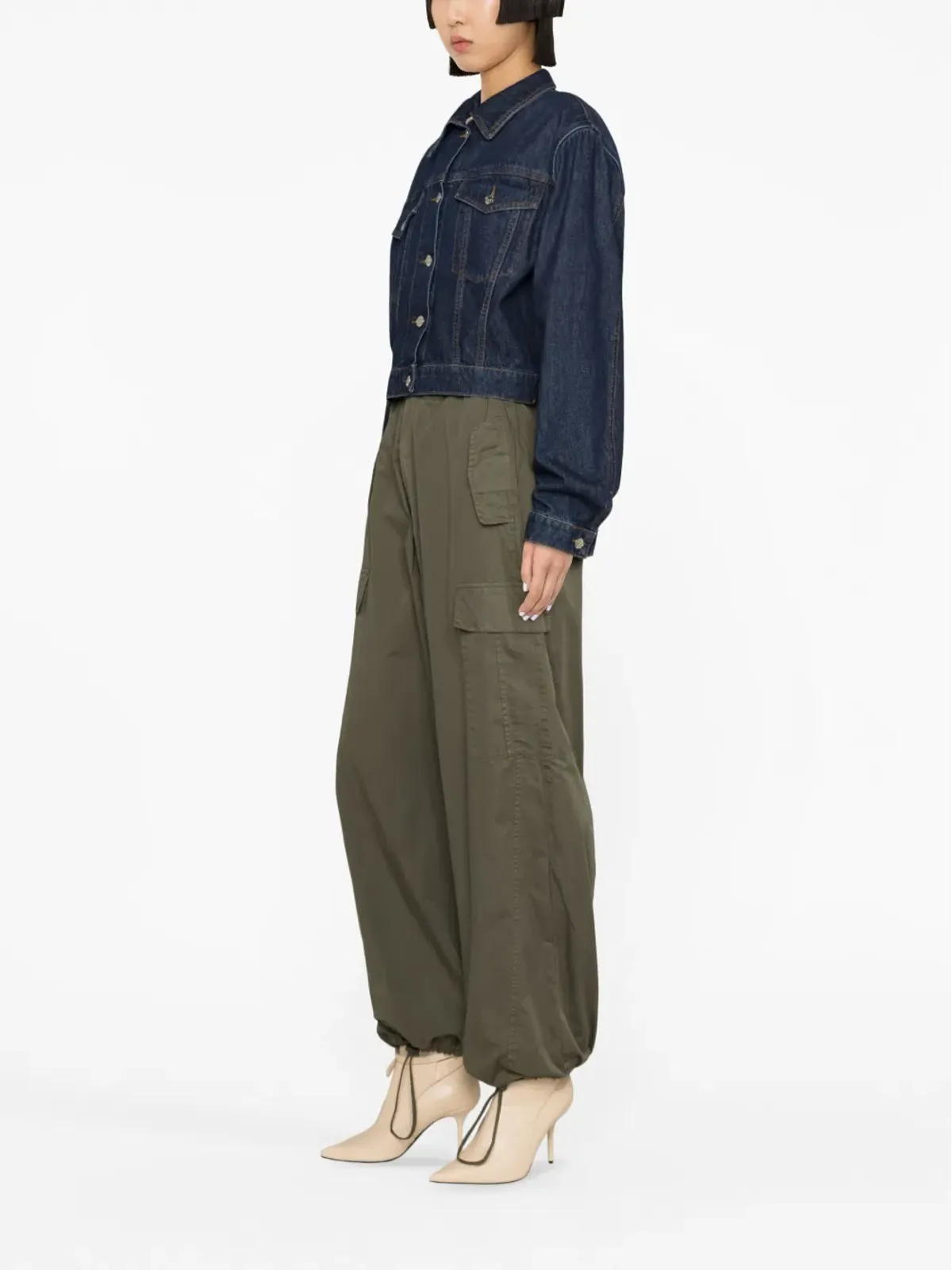 MSGM スプレッドカラー デニムジャケット - 画像3