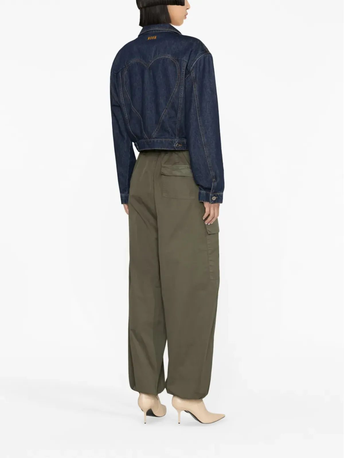 MSGM スプレッドカラー デニムジャケット - 画像4