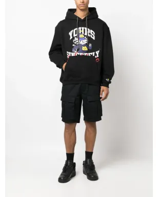 MSGM グラフィックプリント コットン パーカー ブラック - サムネイル2