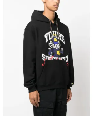 MSGM グラフィックプリント コットン パーカー ブラック - サムネイル3