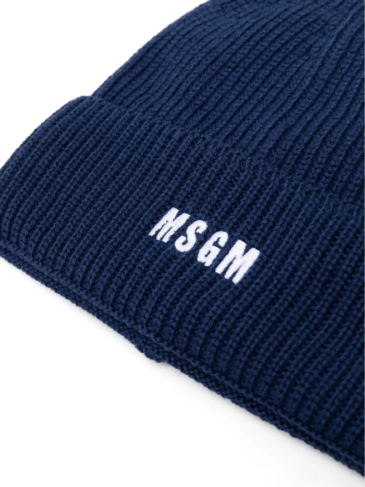 MSGM ロゴ刺繍リブ編みビーニー - 画像2