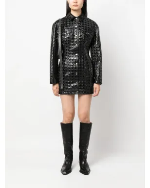 MSGM エンボス柄フェイクレザー シャツジャケット（ブラック） - サムネイル2