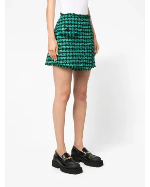 MSGM ツイード・ハウンドトゥース柄ショートパンツ - サムネイル3