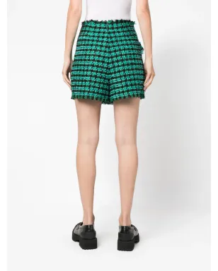 MSGM ツイード・ハウンドトゥース柄ショートパンツ - サムネイル4