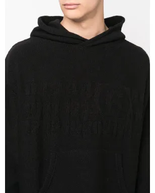 MM6 Maison Margiela number-motif knitted hoodie - Black - サムネイル5