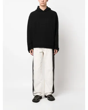 MM6 Maison Margiela number-motif knitted hoodie - Black - サムネイル2