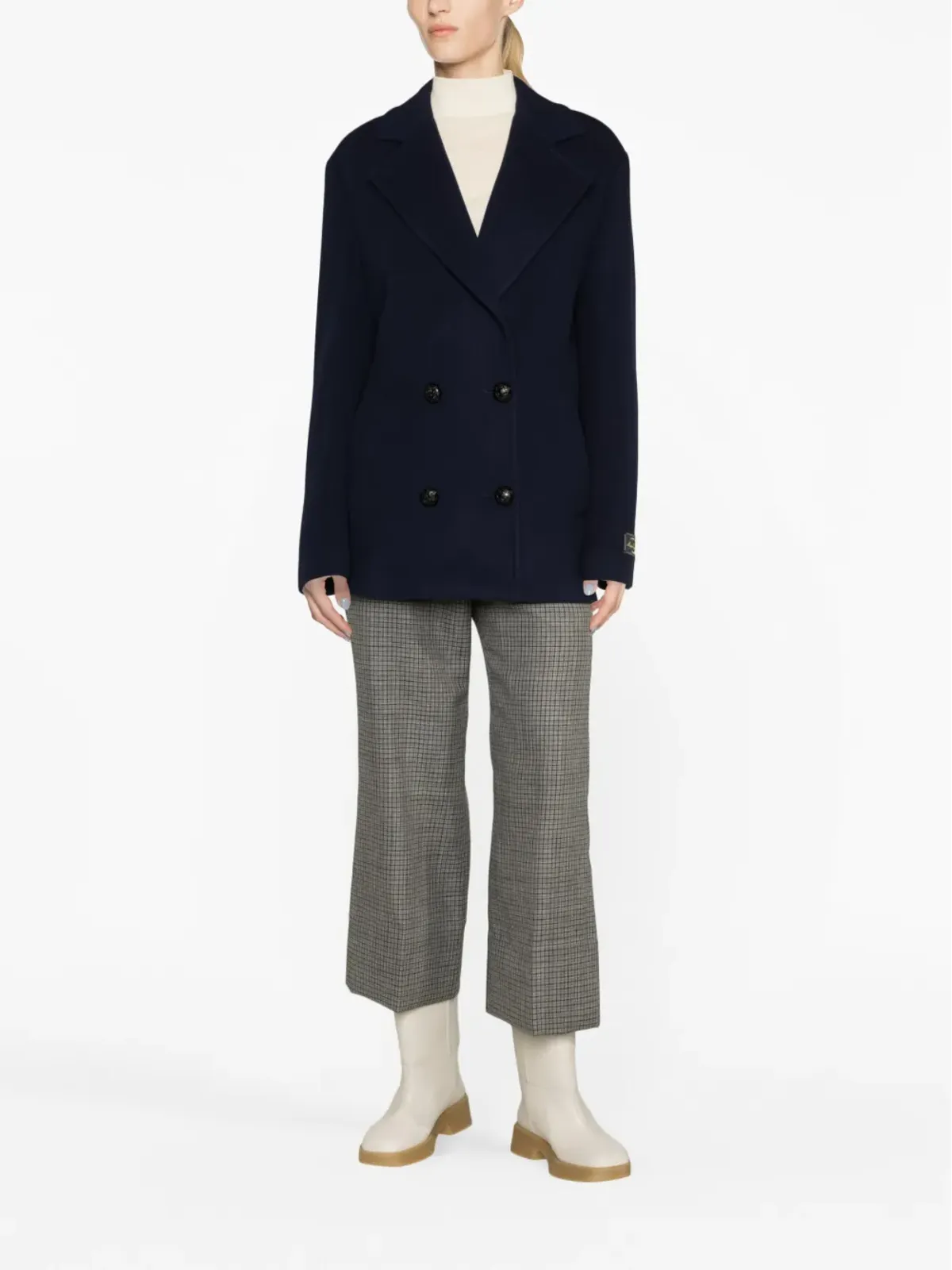 MSGM ダブルブレスト ロゴパッチ ジャケット - 画像2