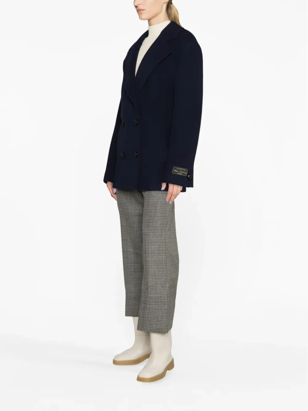 MSGM ダブルブレスト ロゴパッチ ジャケット - 画像3
