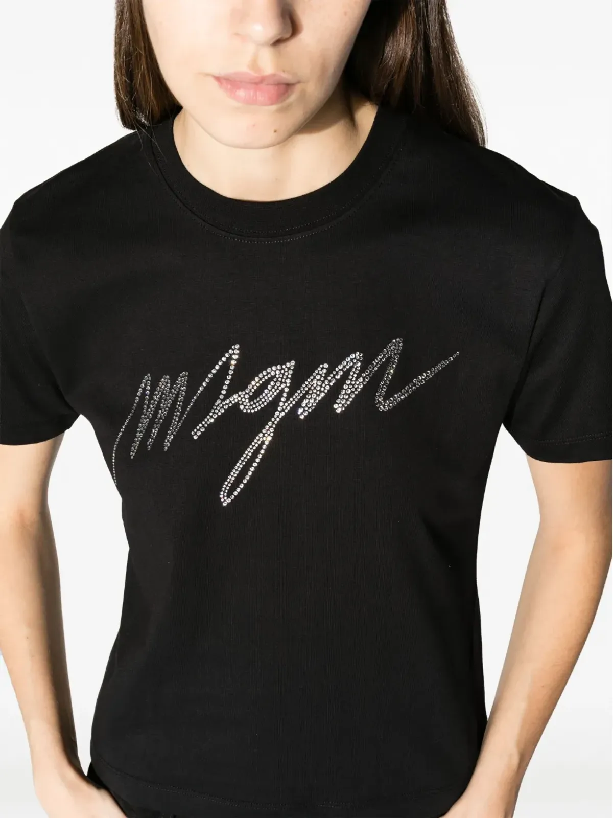 MSGM ロゴアップリケ コットン Tシャツ - 画像5