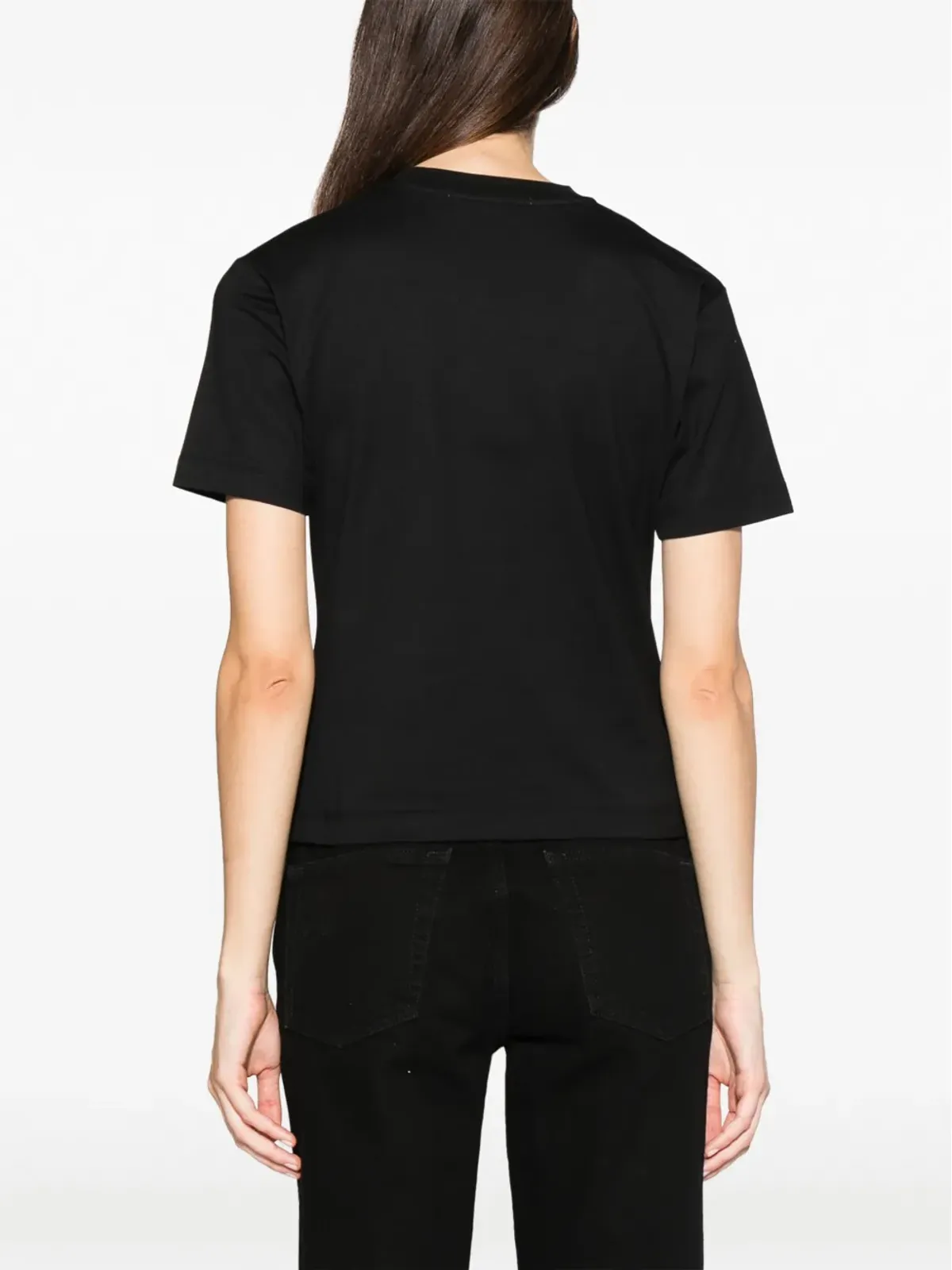 MSGM ロゴアップリケ コットン Tシャツ - 画像4
