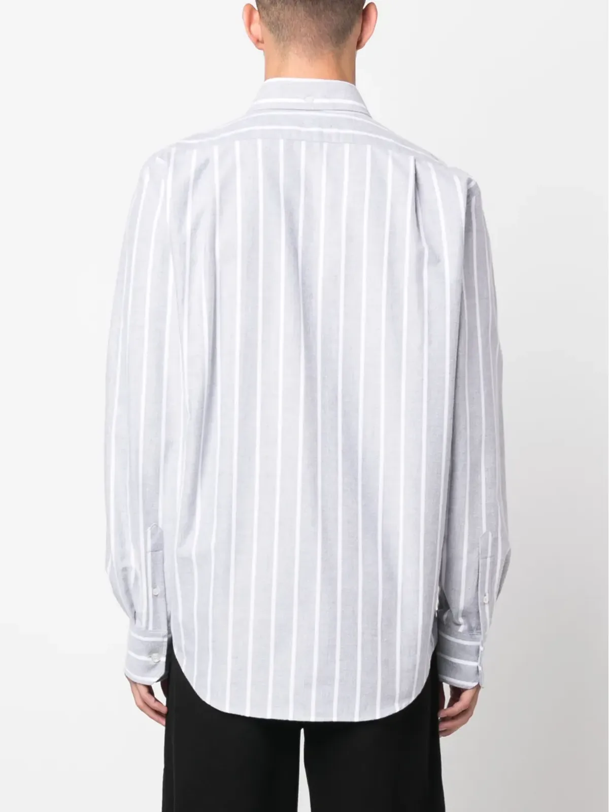 MSGM ロゴアップリケ付きストライプコットンシャツ - 画像4