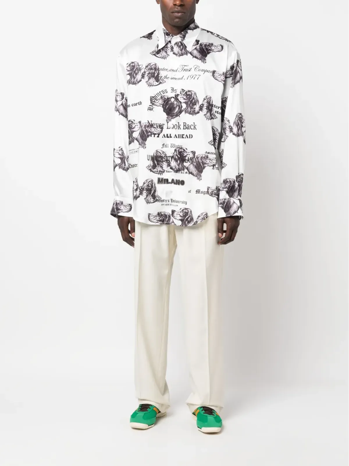 MSGM グラフィックプリント長袖シャツ - 画像2