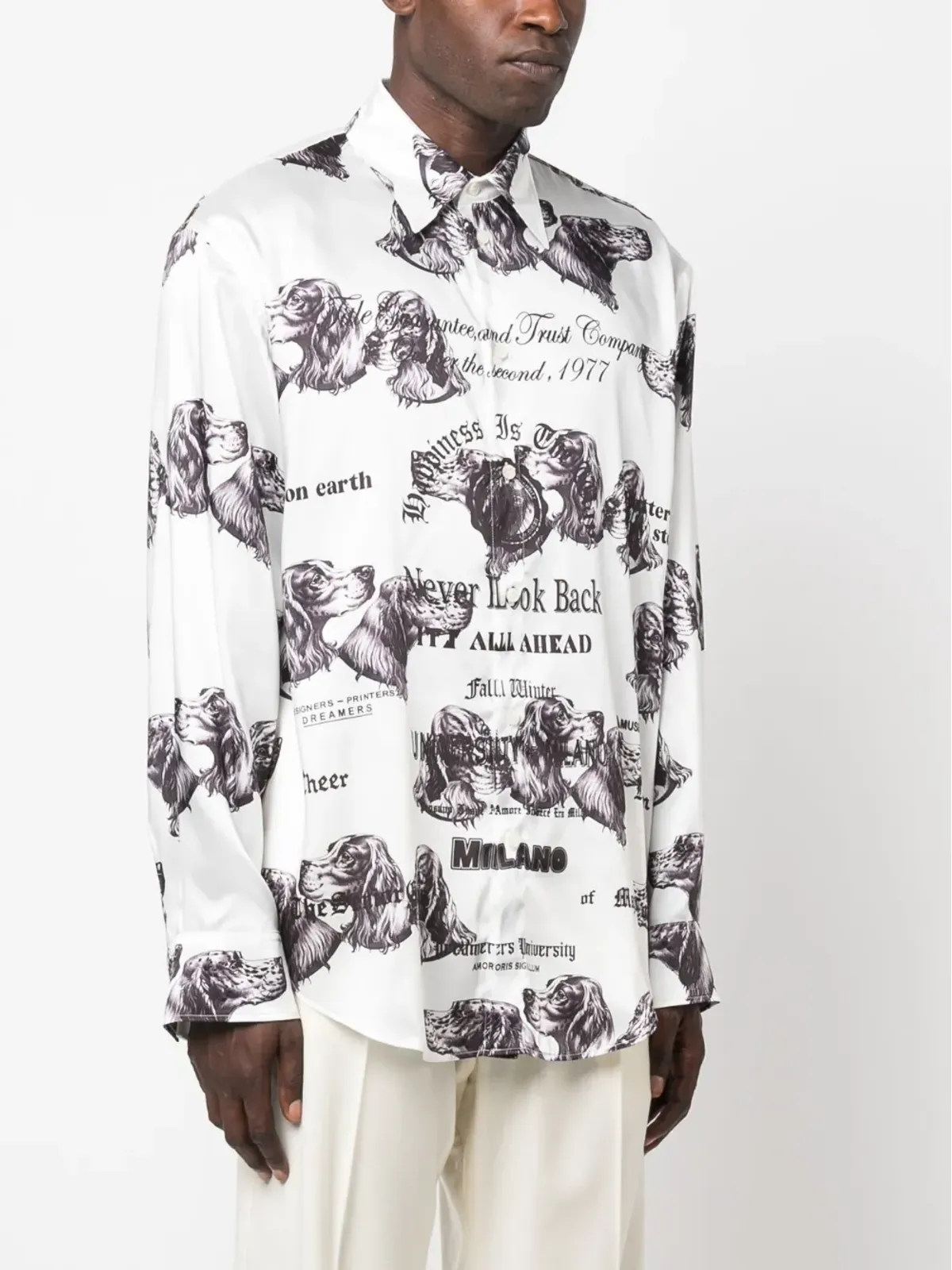 MSGM グラフィックプリント長袖シャツ - 画像3