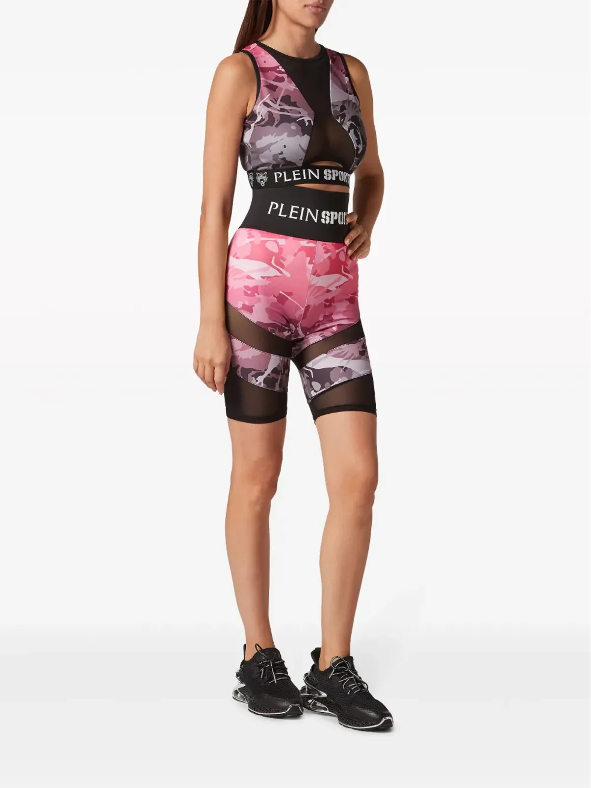 Plein Sport カモフラージュ柄サイクリングショーツ - ピンク - 画像2