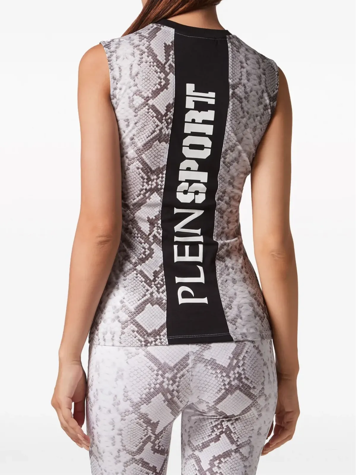 Plein Sport ヘビ柄コットンのタンクトップ - 画像4