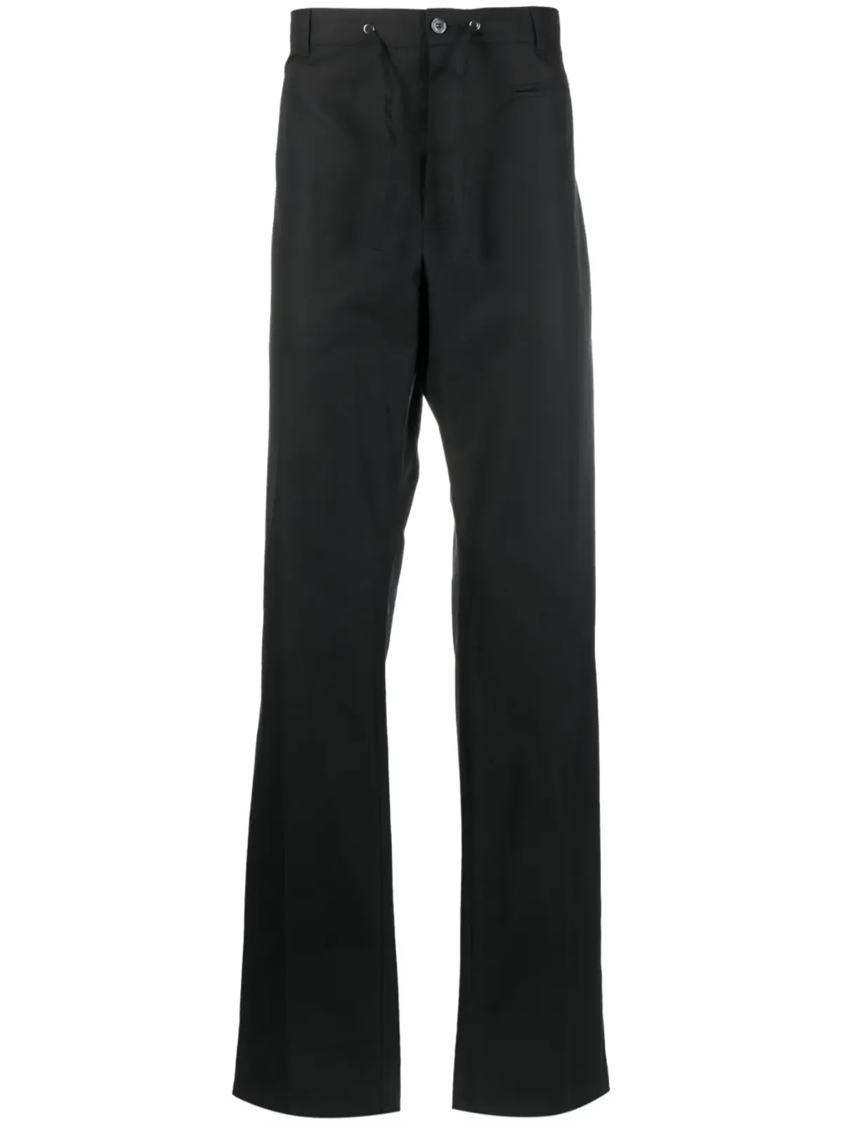 Alexander McQueen ドローストリングウエストストレートレッグパンツ（ブラック） - 画像1