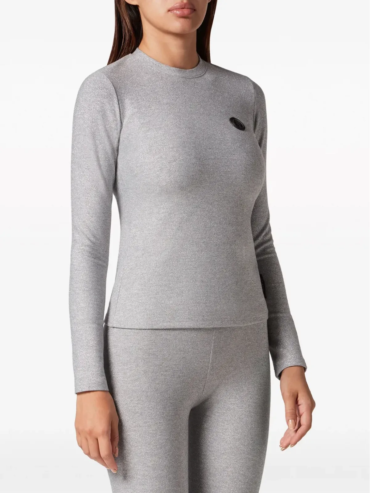 Plein Sport グリッター装飾 ロゴパッチ Tシャツ - 画像3