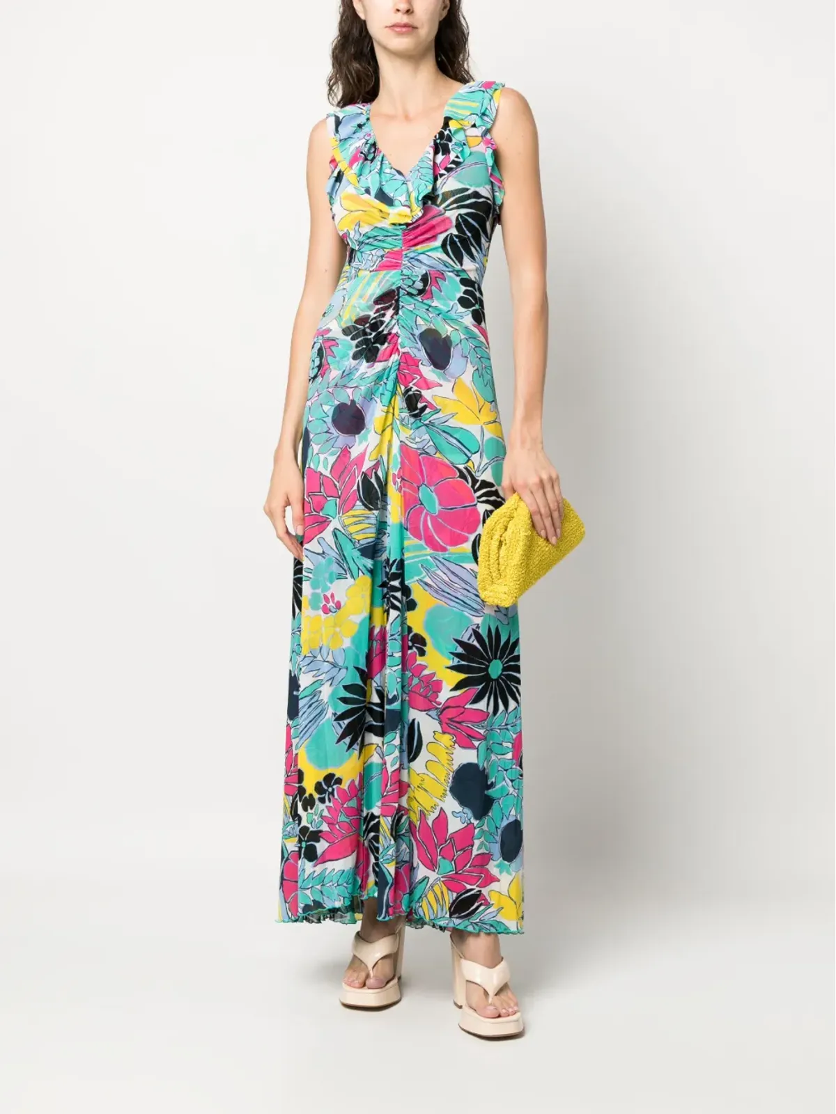 DVF Diane von Furstenberg 花柄プリント フリルカラー ドレス - 画像2