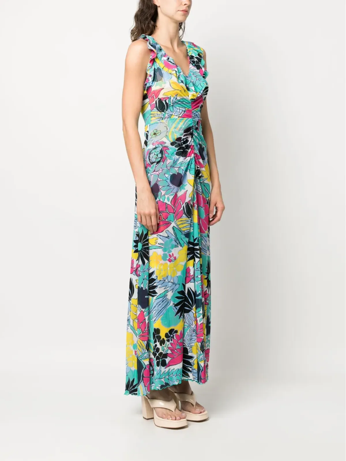 DVF Diane von Furstenberg 花柄プリント フリルカラー ドレス - 画像3