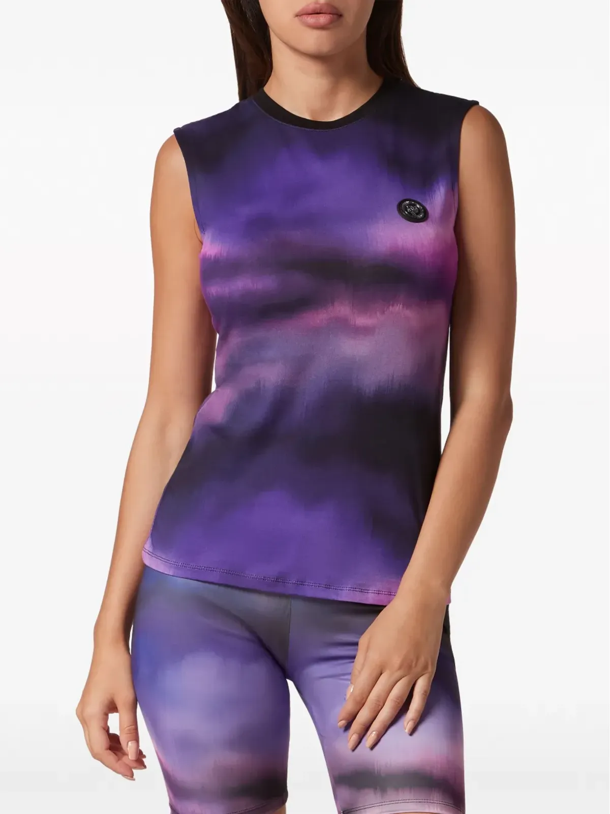 Plein Sport tie-dye pattern sleeveless tank top - Purple - 画像3