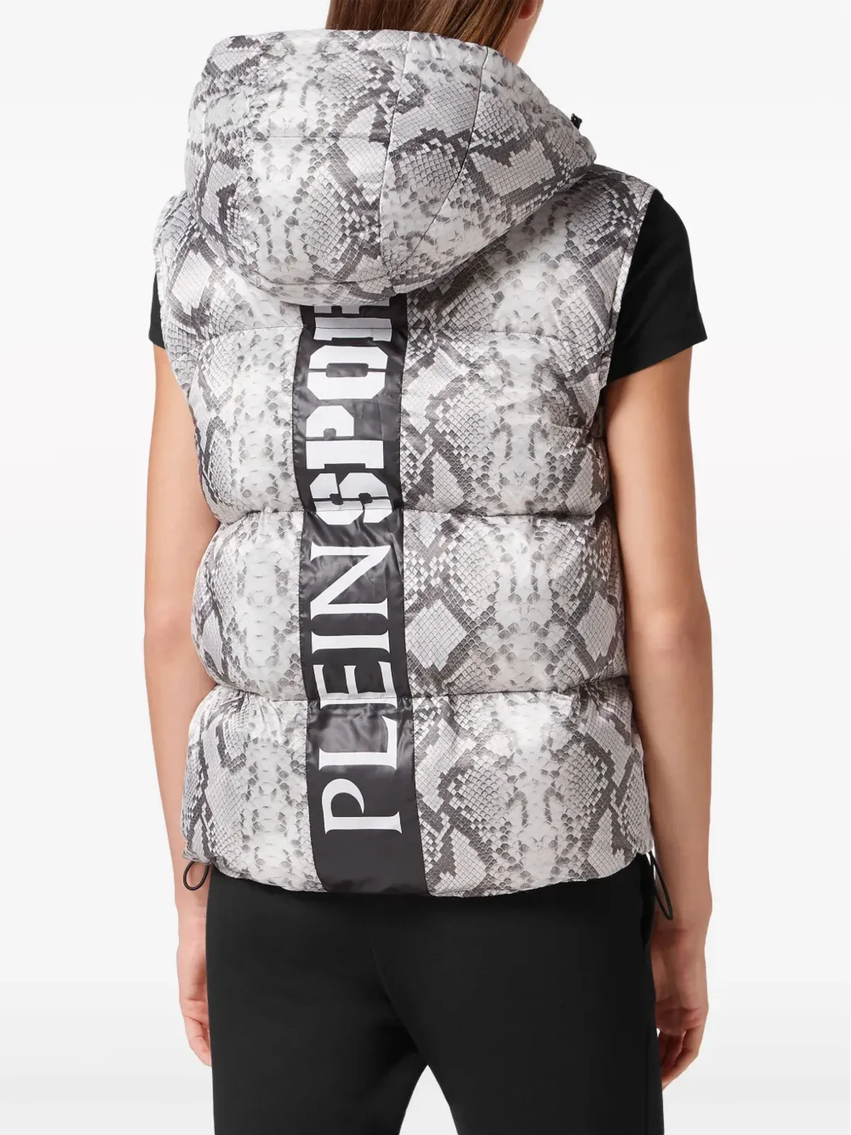 Plein Sport ロゴプリント フード付きジレ - 画像4