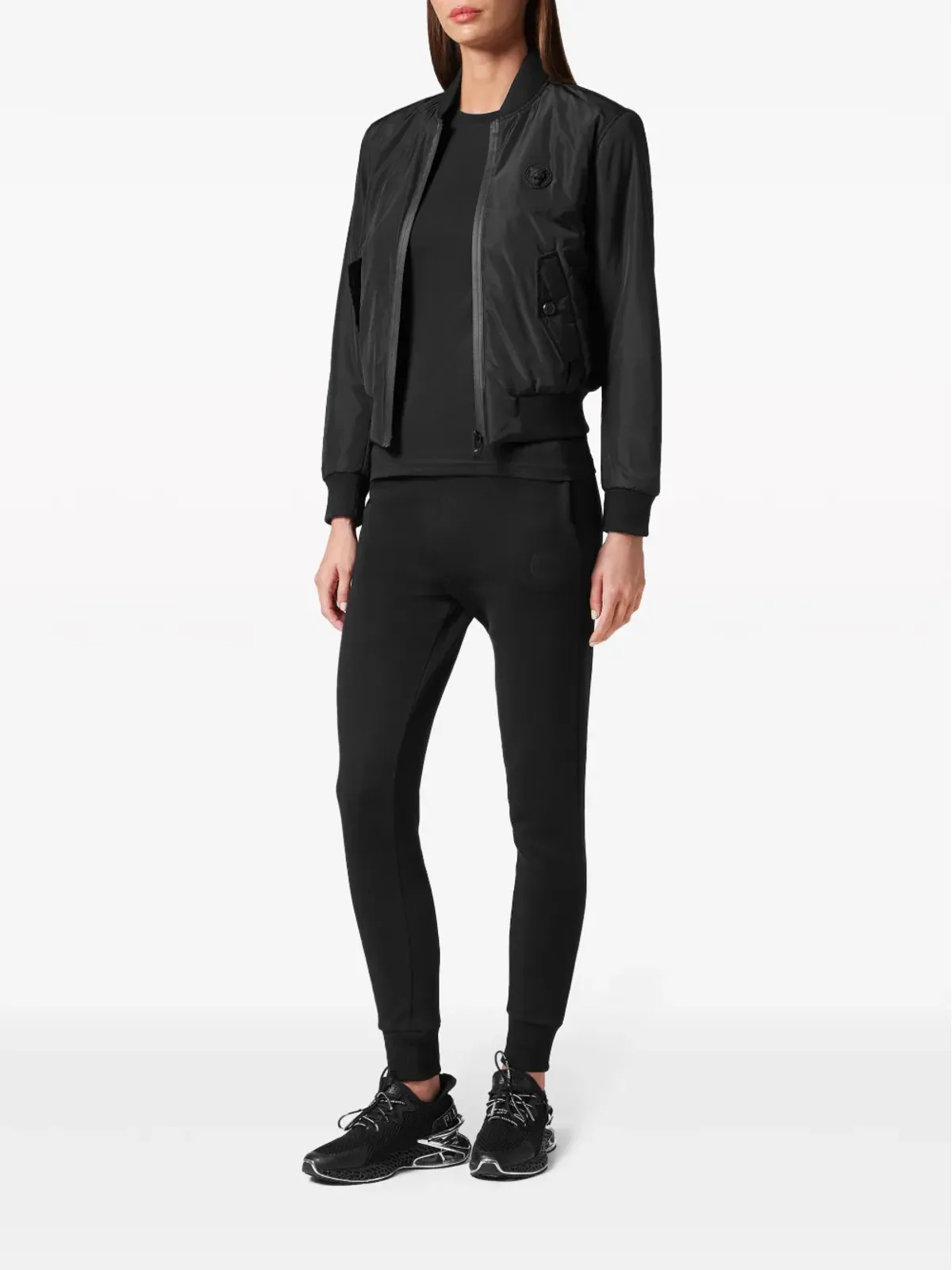 Plein Sport ロゴパッチ ジップアップ ボンバー ジャケット - 画像2