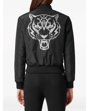 Plein Sport ロゴパッチ ジップアップ ボンバー ジャケット - サムネイル4