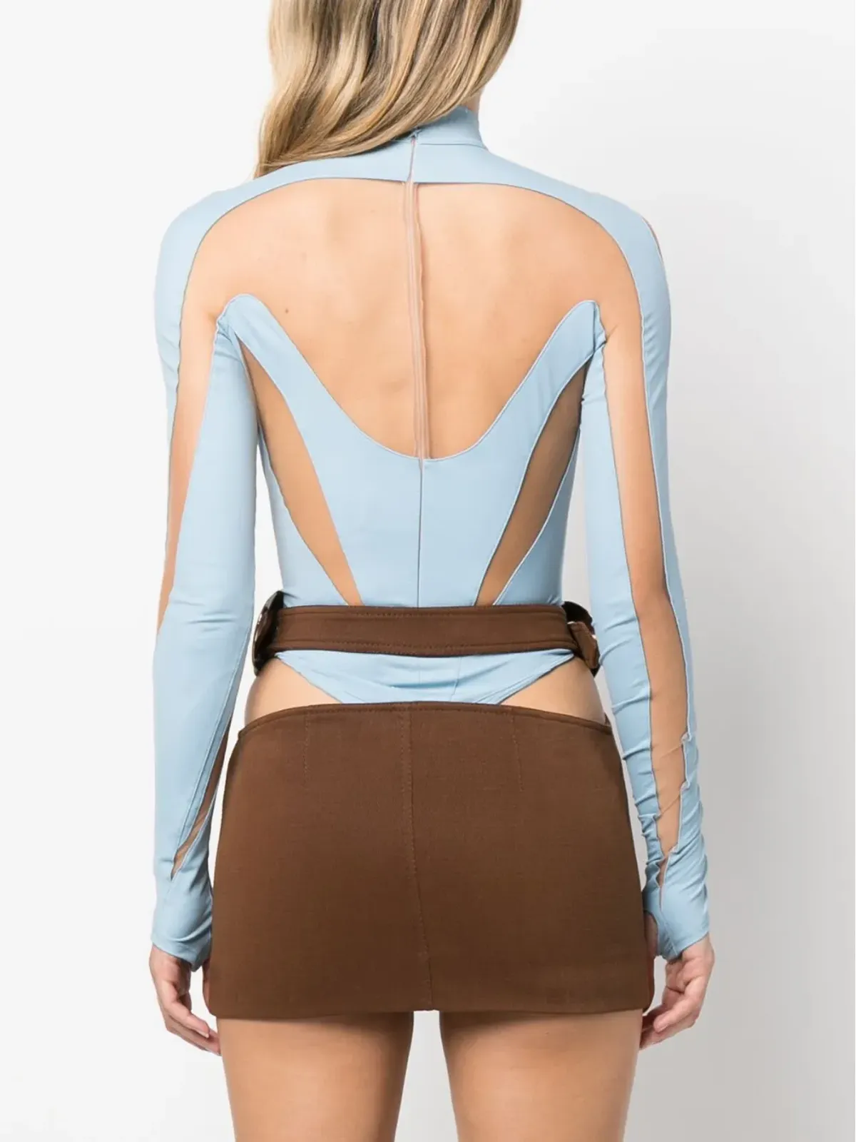 Mugler パネルド・シアーボディスーツ - 画像4